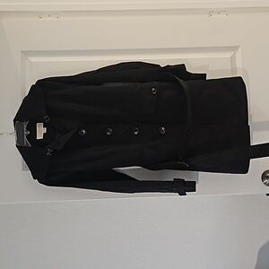 Black hooded Michael Kors trench coat